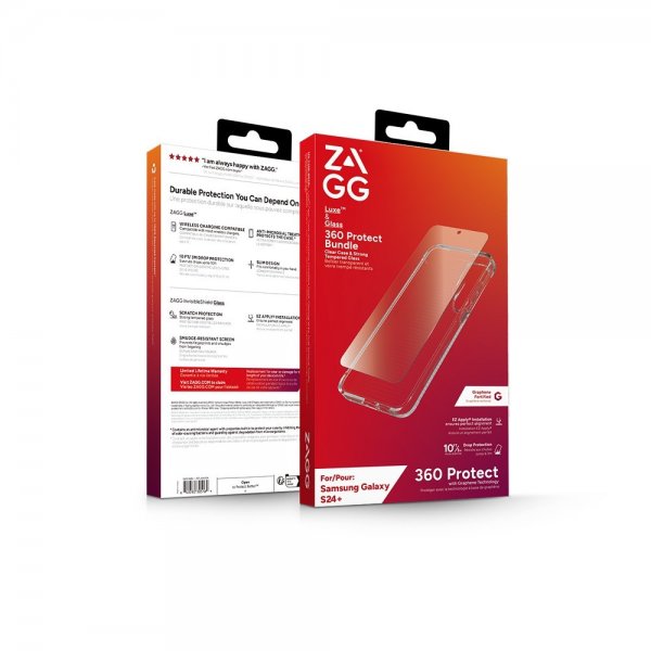 ZAGG Samsung Galaxy S24 Plus Skal och Skärmskydd Luxe & Glass 360 Protect Bundle
