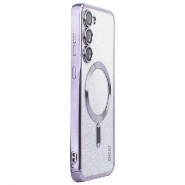 Enkay Samsung Galaxy S24 Plus Skal Pläterad Kant Glitter MagSafe Lila