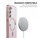 Enkay Samsung Galaxy S24 Plus Skal Pläterad Kant Glitter MagSafe Silver