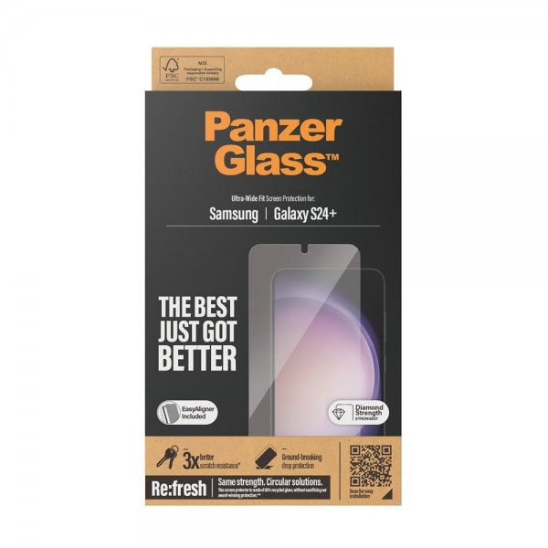 PanzerGlass Samsung Galaxy S24 Plus Skärmskydd Ultra-Wide Fit EasyAligner