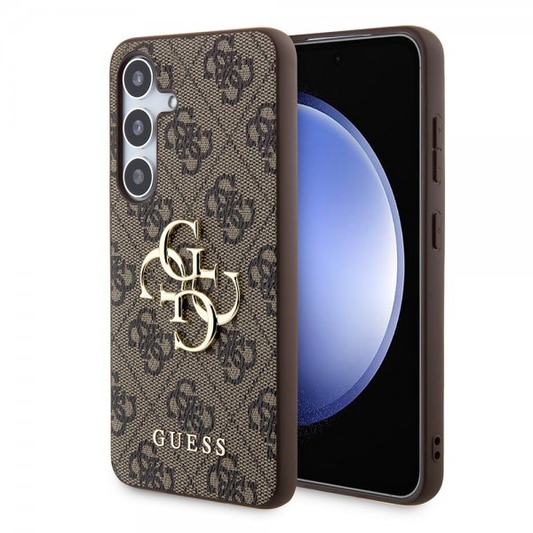 Guess Samsung Galaxy S24 Skal 4G Metal Logo Brun