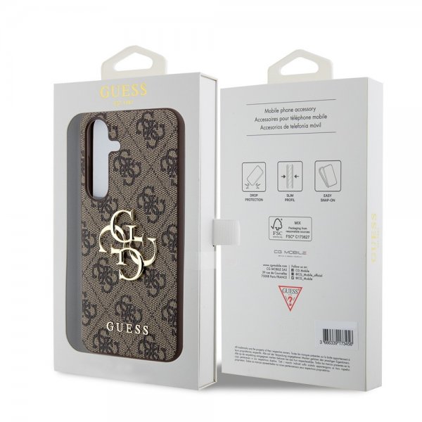 Guess Samsung Galaxy S24 Skal 4G Metal Logo Brun