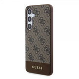 Guess Samsung Galaxy S24 Skal Bottom Stripe Metal Logo Brun