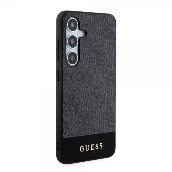 Guess Samsung Galaxy S24 Skal Bottom Stripe Metal Logo Svart