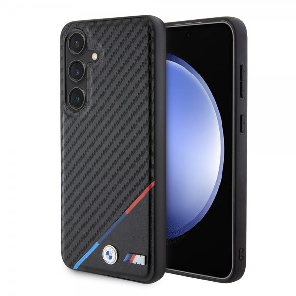 BMW Samsung Galaxy S24 Skal Carbon Tricolor Stripe MagSafe Svart