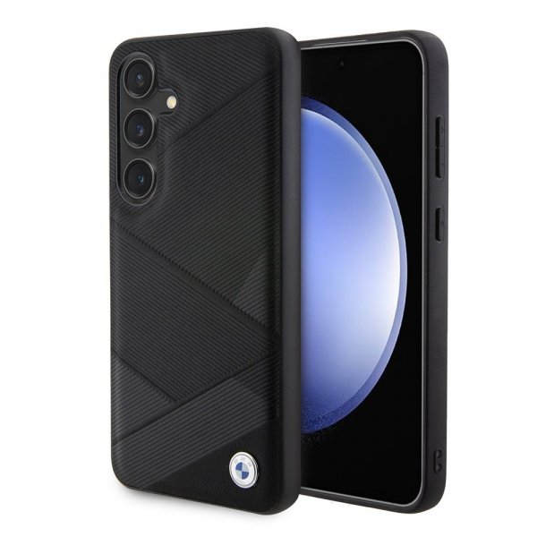 BMW Samsung Galaxy S24 Skal Genuine Leather Textured Svart