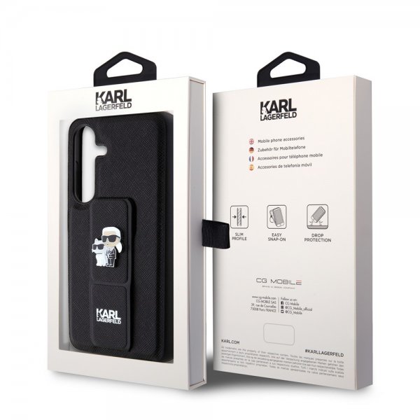 Karl Lagerfeld Samsung Galaxy S24 Skal Grip & Stand Saffiano Svart