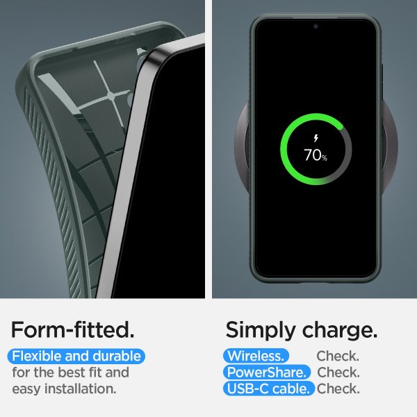 Spigen Samsung Galaxy S24 Skal Liquid Air Abyss Green
