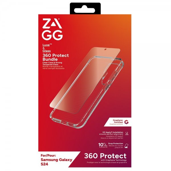 ZAGG Samsung Galaxy S24 Skal och Skärmskydd Luxe & Glass 360 Protect Bundle