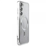 Enkay Samsung Galaxy S24 Skal Pläterad Kant Glitter MagSafe Silver