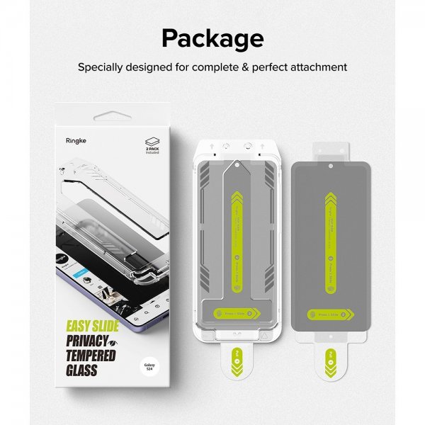 Ringke Samsung Galaxy S24 Skärmskydd Easy Slide Privacy 2-pack