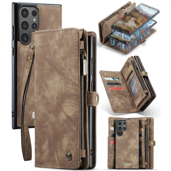 CaseMe Samsung Galaxy S24 Ultra Fodral 008 Series Löstagbart Skal Brun