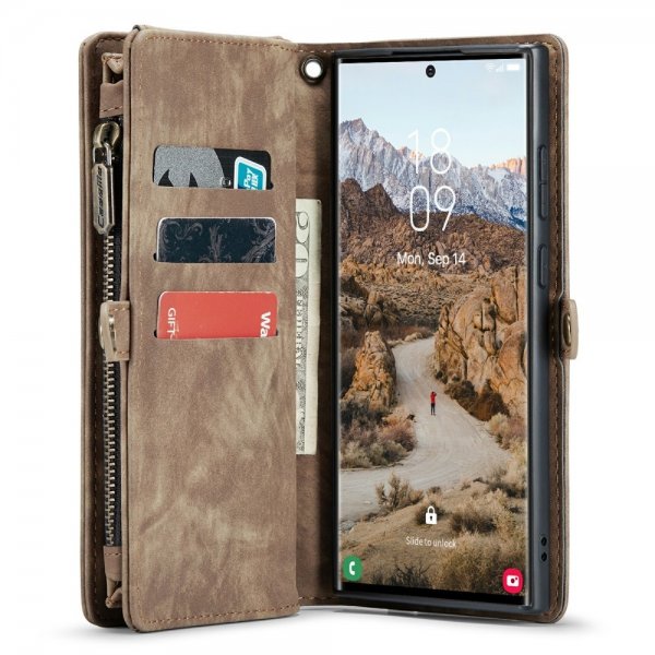 CaseMe Samsung Galaxy S24 Ultra Fodral 008 Series Löstagbart Skal Brun