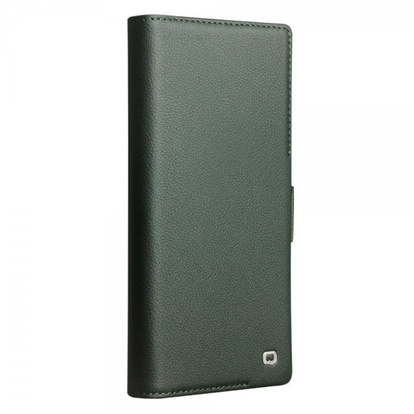 Qialino Samsung Galaxy S24 Ultra Fodral Äkta Läder Grön