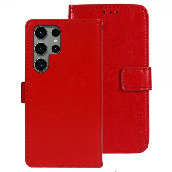 Samsung Galaxy S24 Ultra Fodral Lädertextur Röd