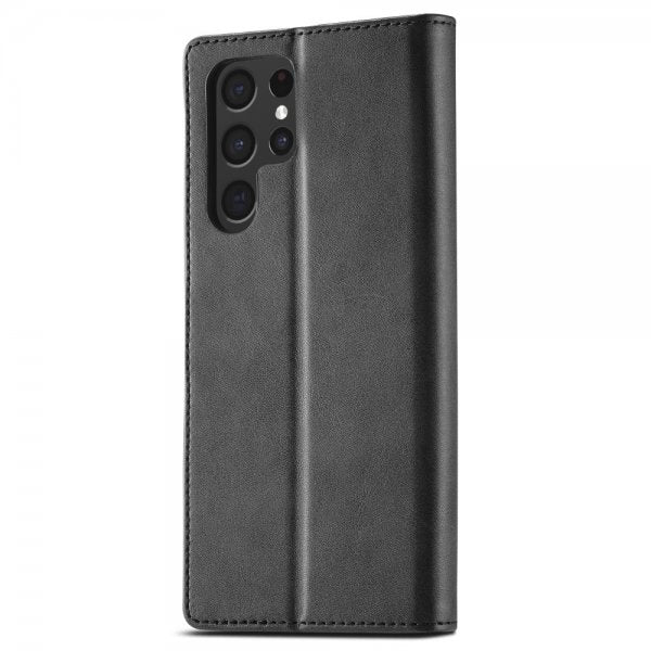 Lc.Imeeke Samsung Galaxy S24 Ultra Fodral med Kortfack Stativfunktion Svart