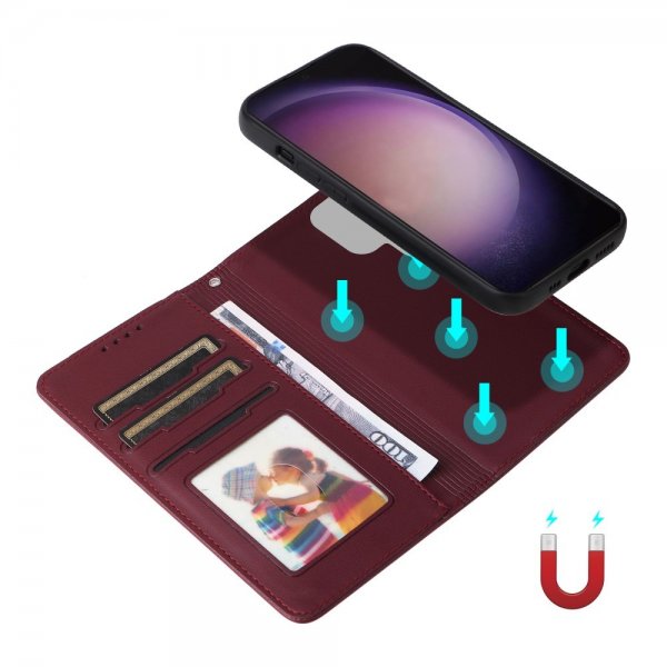 Betopnice Samsung Galaxy S24 Ultra Fodral med Löstagbart Skal 005 Röd