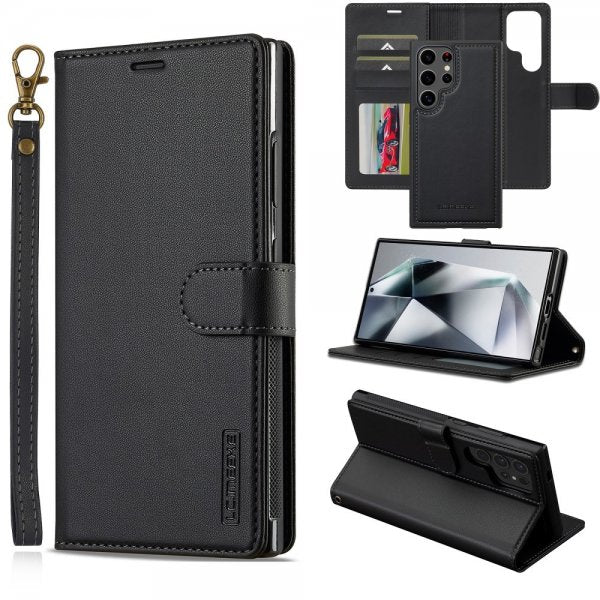 Lc.Imeeke Samsung Galaxy S24 Ultra Fodral med Löstagbart Skal L2 Series MagSafe Svart