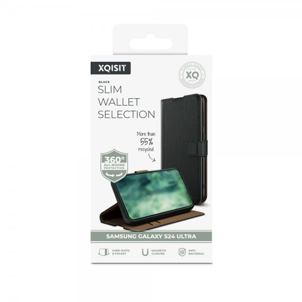 Xqisit Samsung Galaxy S24 Ultra Fodral Slim Wallet Selection Svart