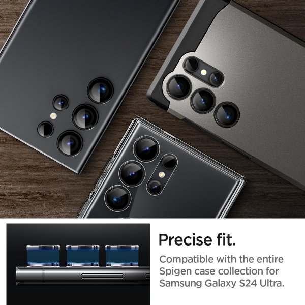 Spigen Samsung Galaxy S24 Ultra Kameraskydd GLAS.tR EZ Fit Optik Pro 2-pack Svart