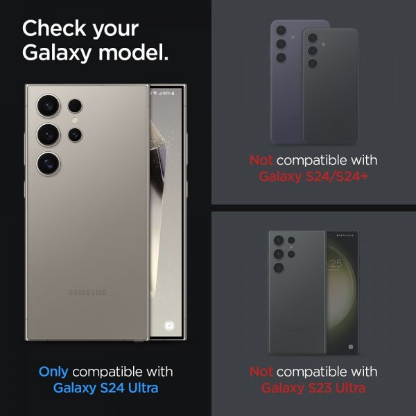 Spigen Samsung Galaxy S24 Ultra Kameraskydd GLAS.tR EZ Fit Optik Pro 2-pack Grå