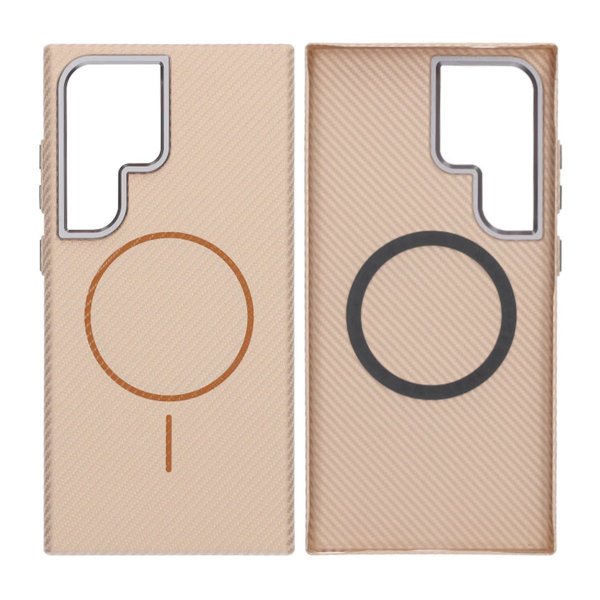 Samsung Galaxy S24 Ultra Skal Kolfibermönster MagSafe Guld