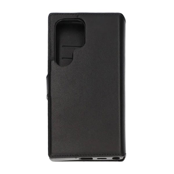 Rvelon Samsung Galaxy S24 Ultra Fodral Äkta Läder Kortfack Svart