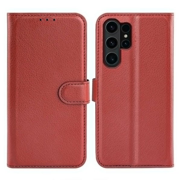 Samsung Galaxy S24 Ultra Fodral med Stativ Brun