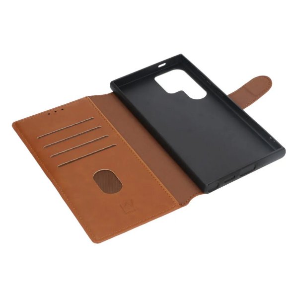Rvelon Samsung Galaxy S24 Ultra Fodral 4 Kortfack Brun