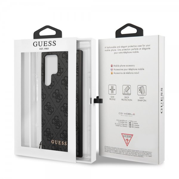 Guess Samsung Galaxy S24 Ultra Skal 4G Charm Grå