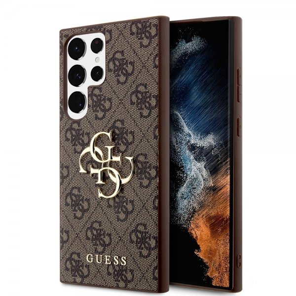 Guess Samsung Galaxy S24 Ultra Skal 4G Metal Logo Brun