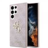 Guess Samsung Galaxy S24 Ultra Skal 4G Metal Logo Rosa