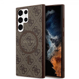 Guess Samsung Galaxy S24 Ultra Skal 4G Pattern MagSafe Brun