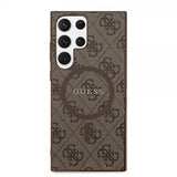 Guess Samsung Galaxy S24 Ultra Skal 4G Pattern MagSafe Brun