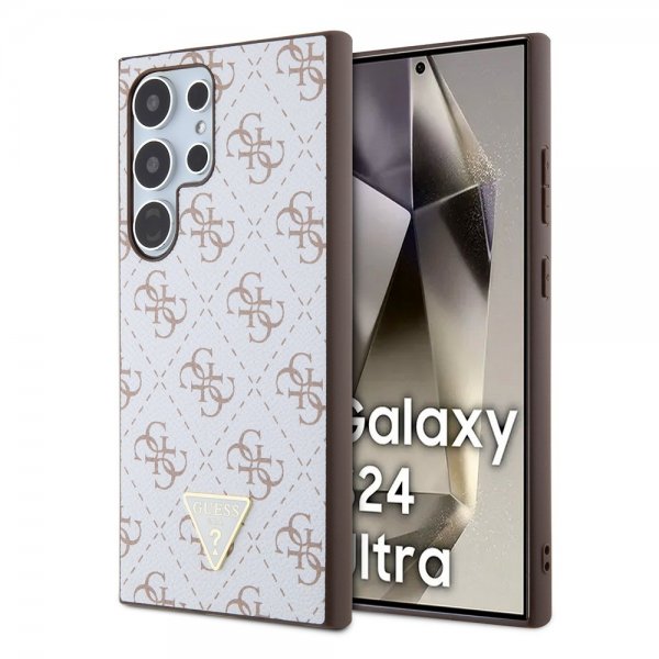 Guess Samsung Galaxy S24 Ultra Skal 4G Print Grained Vit