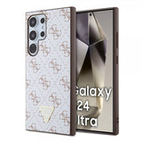 Guess Samsung Galaxy S24 Ultra Skal 4G Print Grained Vit