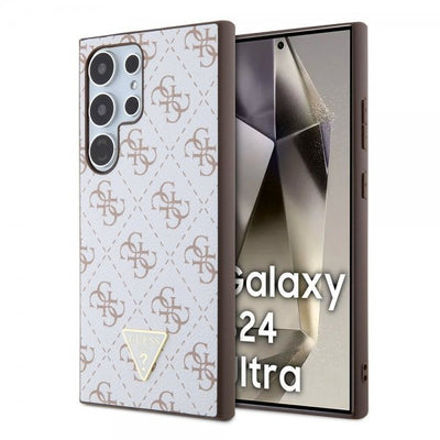 Guess Samsung Galaxy S24 Ultra Skal 4G Print Grained Vit