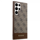 Guess Samsung Galaxy S24 Ultra Skal Bottom Stripe Metal Logo Brun