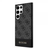 Guess Samsung Galaxy S24 Ultra Skal Bottom Stripe Metal Logo Svart