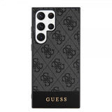 Guess Samsung Galaxy S24 Ultra Skal Bottom Stripe Metal Logo Svart