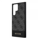 Guess Samsung Galaxy S24 Ultra Skal Bottom Stripe Metal Logo Svart
