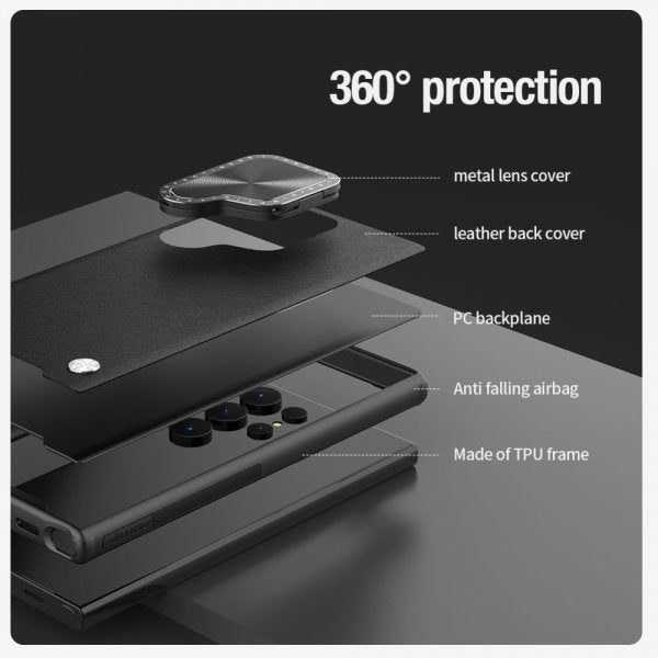 Nillkin Samsung Galaxy S24 Ultra Skal CamShield Prop Leather MagSafe Svart