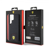 Ferrari Samsung Galaxy S24 Ultra Skal Carbon & Stripe Svart