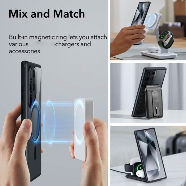 ESR Samsung Galaxy S24 Ultra Skal Classic Hybrid HaloLock Clear Black