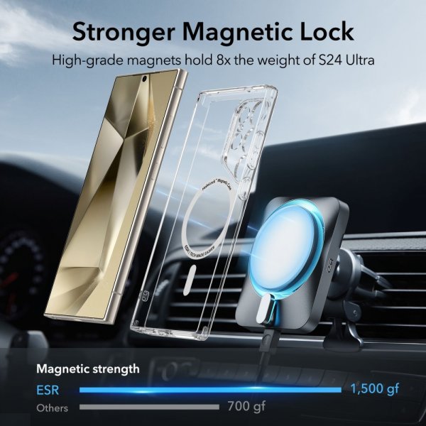 ESR Samsung Galaxy S24 Ultra Skal Classic Hybrid HaloLock Transparent