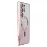 Enkay Samsung Galaxy S24 Ultra Skal Pläterad Kant Glitter MagSafe Rosa