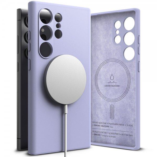 Ringke Samsung Galaxy S24 Ultra Skal Silicone Magnetic Lavender
