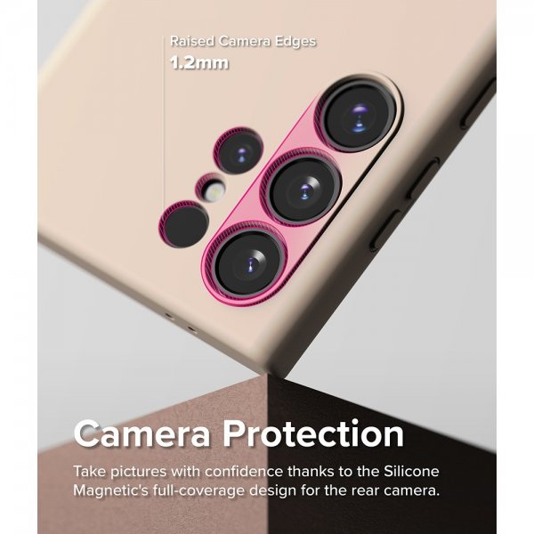 Ringke Samsung Galaxy S24 Ultra Skal Silicone Magnetic Pink Sand