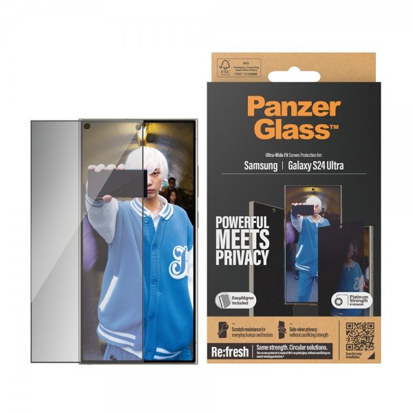 PanzerGlass Samsung Galaxy S24 Ultra Skärmskydd Ultra-Wide Fit Privacy EasyAligner
