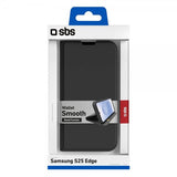 SBS Samsung Galaxy S25 Edge Fodral Wallet Smooth Svart